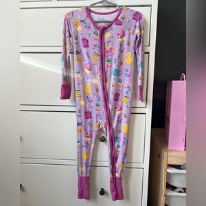 Little Sleepies Lavender Tea Party Birthday Bamboo Footie Zippy 18-24 mo